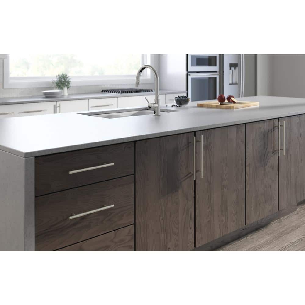 Brushed Steel Modern Cabinet Bar Pull with Mounting Hardware