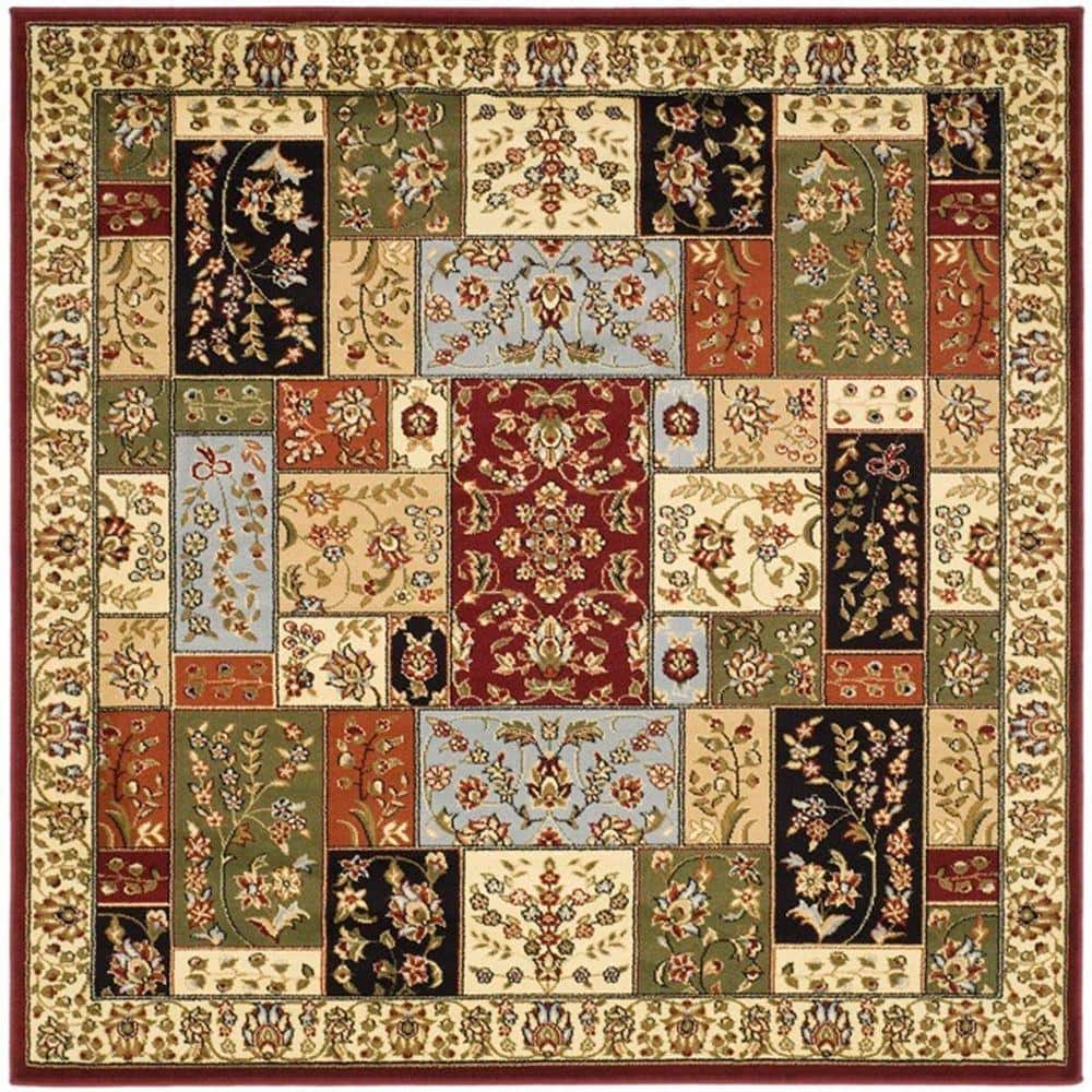 Ivory Elegance 62'' Square Hand-Knotted Synthetic Area Rug