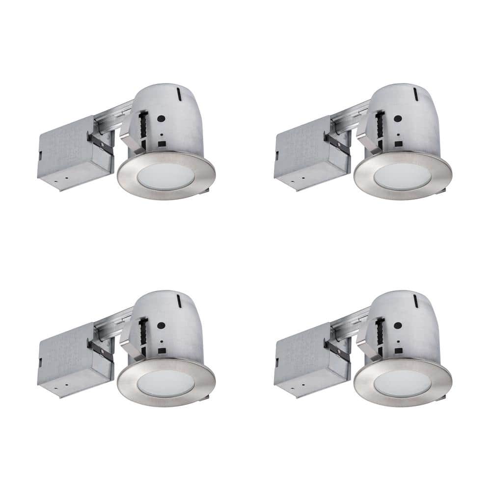 Globe Electric 4 in. Brushed Nickel IC Rated Bathroom Recessed Lighting