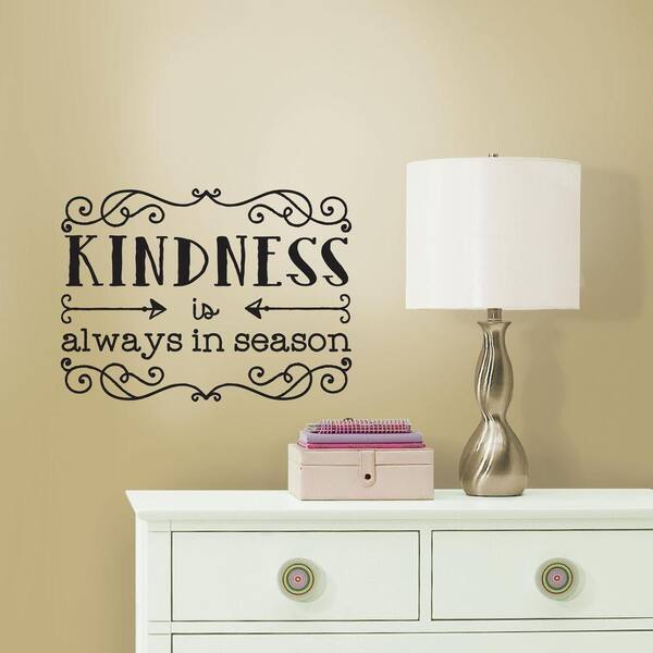 RoomMates 5 in. W x 11.5 in. H Kindness Quote 2-Piece Peel and Stick Wall Decal