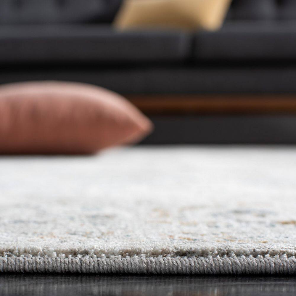 Dream 5 ft. x 8 ft. Ivory/Light Gray Distressed Border Area Rug - Thumbnail 5