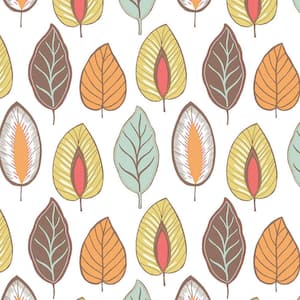 Nantes, Vinyl Chic Leaf Vinyl, Pre-pasted Wallpaper Roll (20.5 In X 33 Ft = 56 Sq ft)