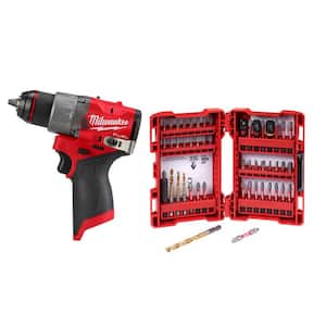 M12 FUEL 12-Volt Lithium-Ion Brushless Cordless Drill Driver (Tool-Only) with SHOCKWAVE Screw Driver Bit Set (50-Piece)