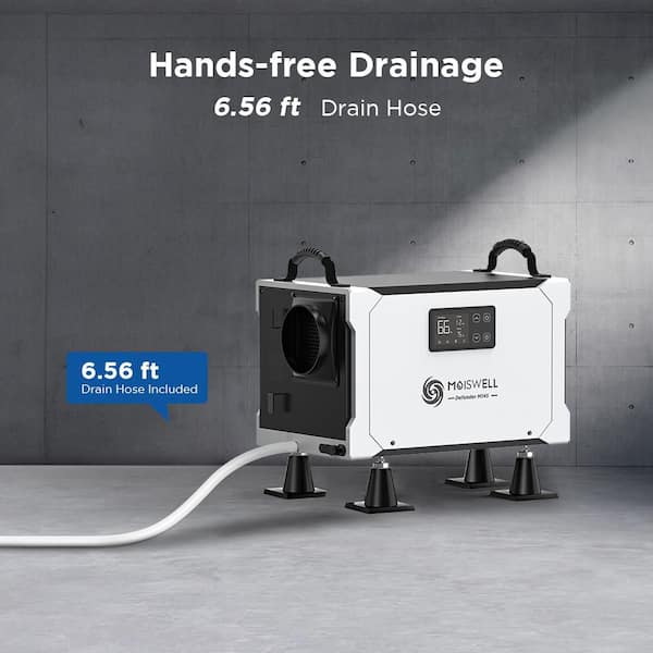 145 pt. 6,000 Sq. Ft. Bucketless Energy Star Commercial Dehumidifier in. White with Auto Defrost for Basement