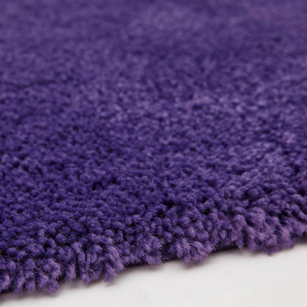 Plush Purple Nylon Bath Rug 17" x 24"