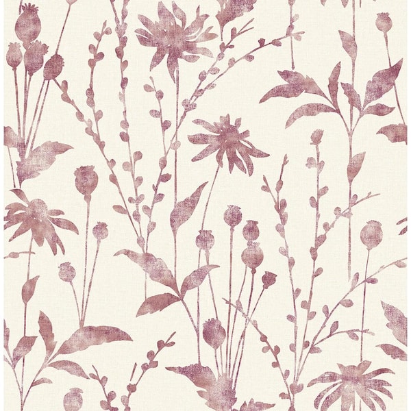 Brewster Aerides Magenta Meadow Paper Strippable Roll (Covers 56.4 sq. ft.)