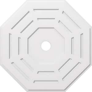 1 in. P X 15 in. C X 38 in. OD X 4 in. ID Westin Architectural Grade PVC Contemporary Ceiling Medallion
