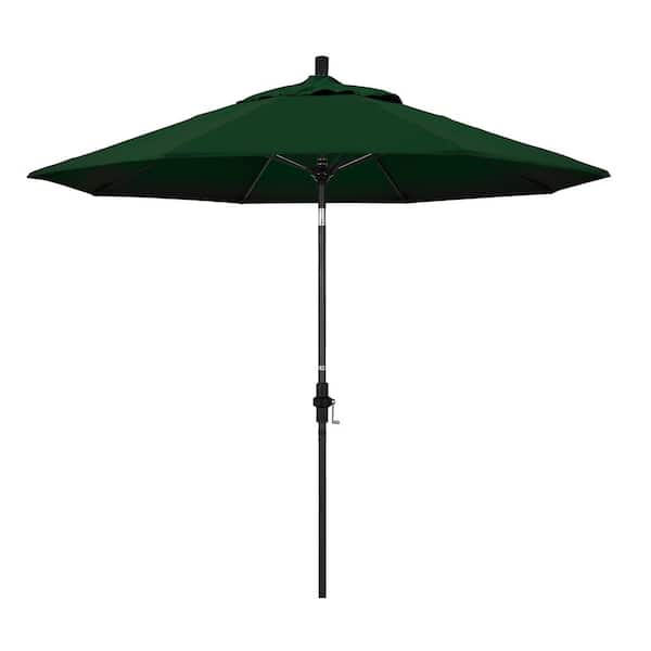 California Umbrella 9 ft. Fiberglass Collar Tilt Patio Umbrella in Hunter Green Pacifica