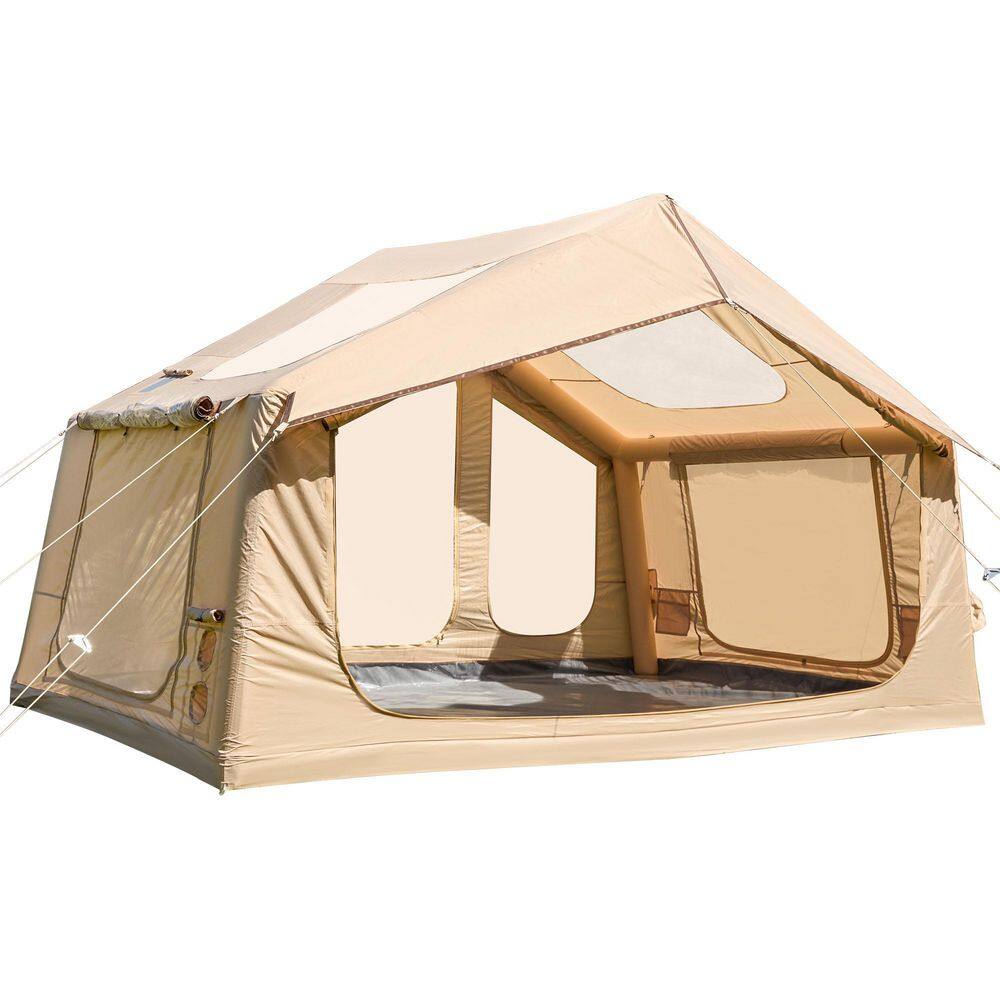 All-Weather 12 ft. x 8 ft. Beige Inflatable Camping Tent with Stove Jack price history on PriceWatchPro