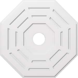 1 in. P X 15 in. C X 38 in. OD X 6 in. ID Westin Architectural Grade PVC Contemporary Ceiling Medallion