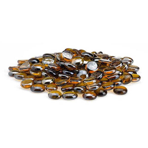Caramel Luster Fire Beads For Gas Fireplace Fire Pit Glass Filling Drops 10 lbs 