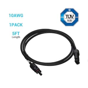 5 ft. 10 AWG Solar Panel Extension Cable with Male to Female Connectors