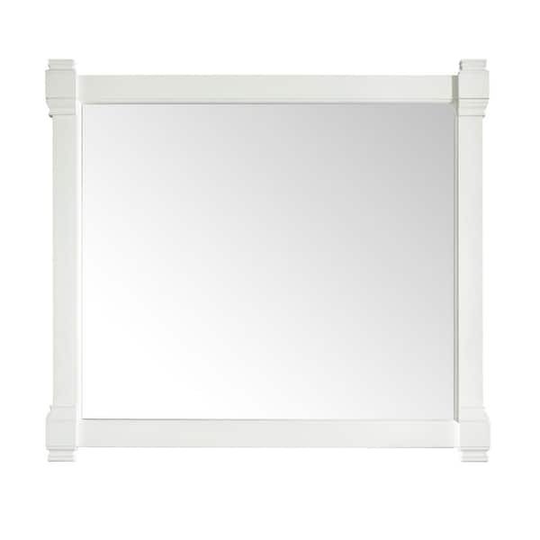James Martin Vanities Brittany 42.9 in. W x 39.2 in. H Framed Square Bathroom Vanity Mirror in Bright White