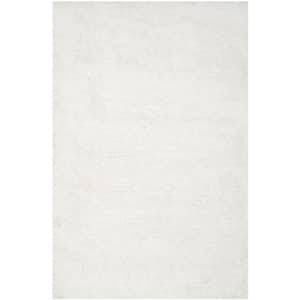 South Beach Shag Snow White 4 ft. x 6 ft. Solid Area Rug