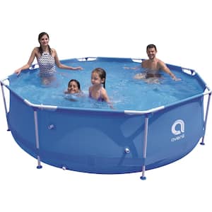 10 ft. Round 30 in. Deep Metal Frame Pool Above Ground Swimming Pool Family Set