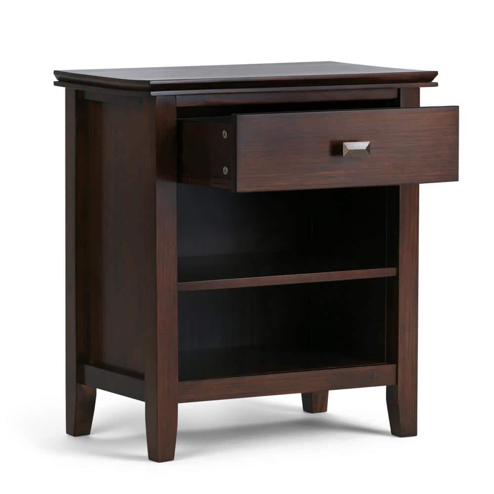 Russet Brown Solid Wood 24" Bedside Nightstand with 1 Drawer