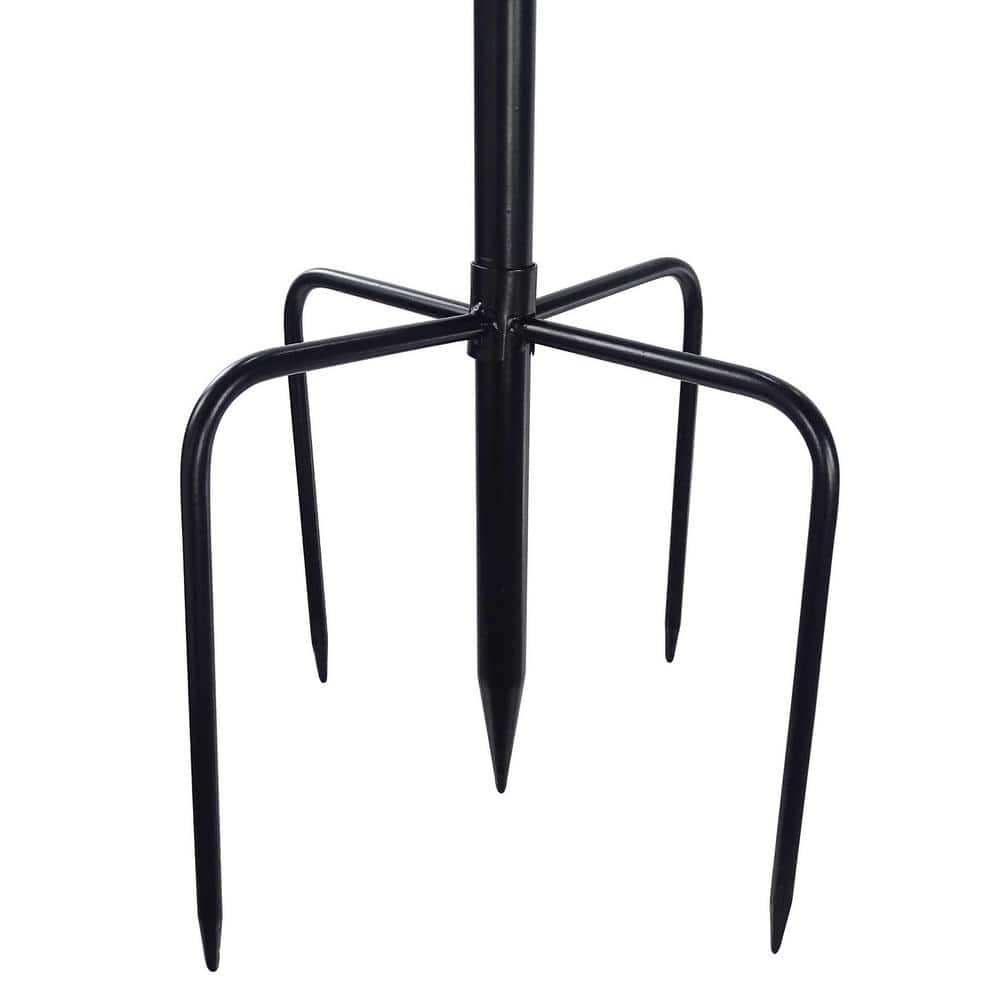 Tall Green and Yellow Metal Flower Wind Spinner Garden Stake