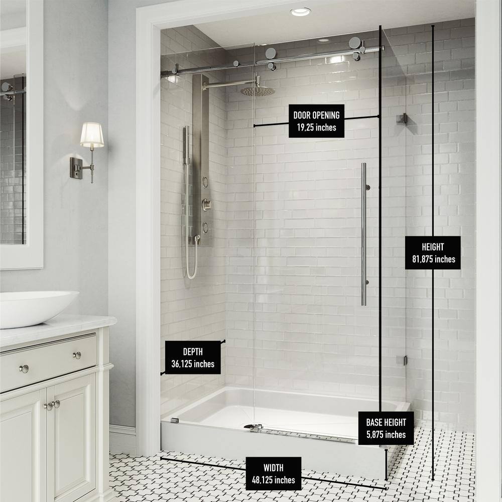 Elan E-Class Chrome Frameless Sliding Shower Enclosure with Clear Glass