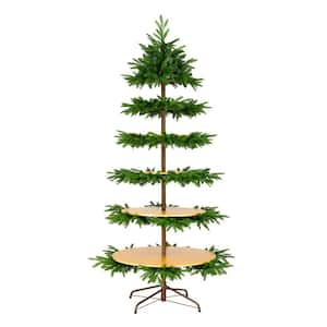 7.5ft. Unlit Slim Platform Artificial Christmas Tree with Shelves