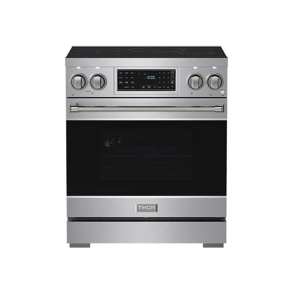 30 In. 4 Burner Elements Professional Freestanding Induction Range In SS With Self-Clean And Airfry