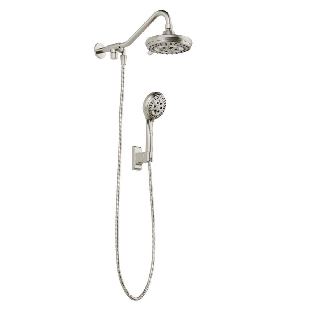 Brushed Nickel Multi-Function Handheld Rain Shower System