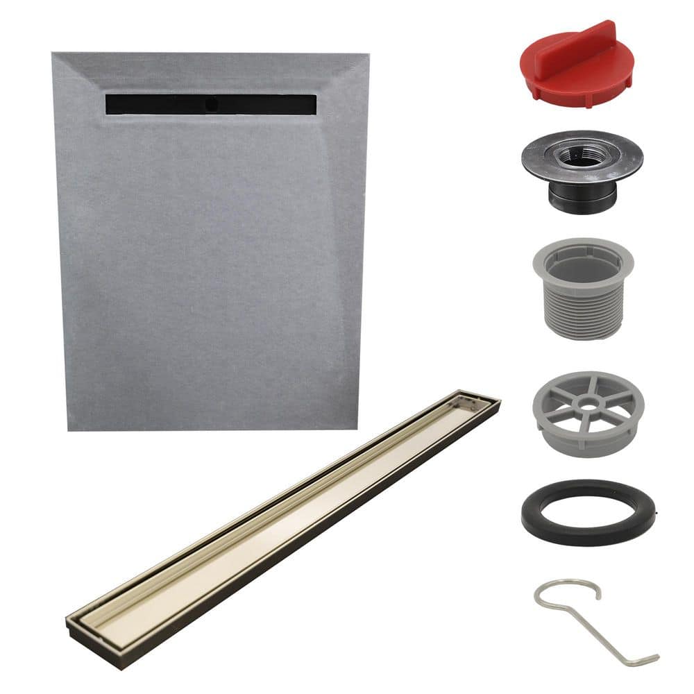 Watershield Shower System 48 in. x 60 in. Pre-sloped Envelope Linear Drain Pan with Chrome Tile-in Shower Kit price history on PriceWatchPro