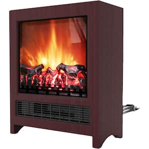 15.7 in. Freestanding Electric Fireplace in Mahogany