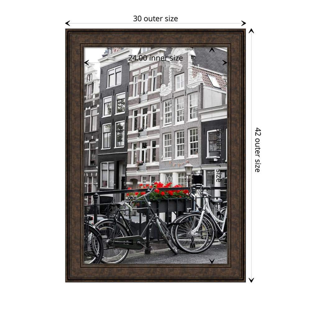 Ridge Bronze 42" x 30" Satin Finish Polystyrene Wall Picture Frame