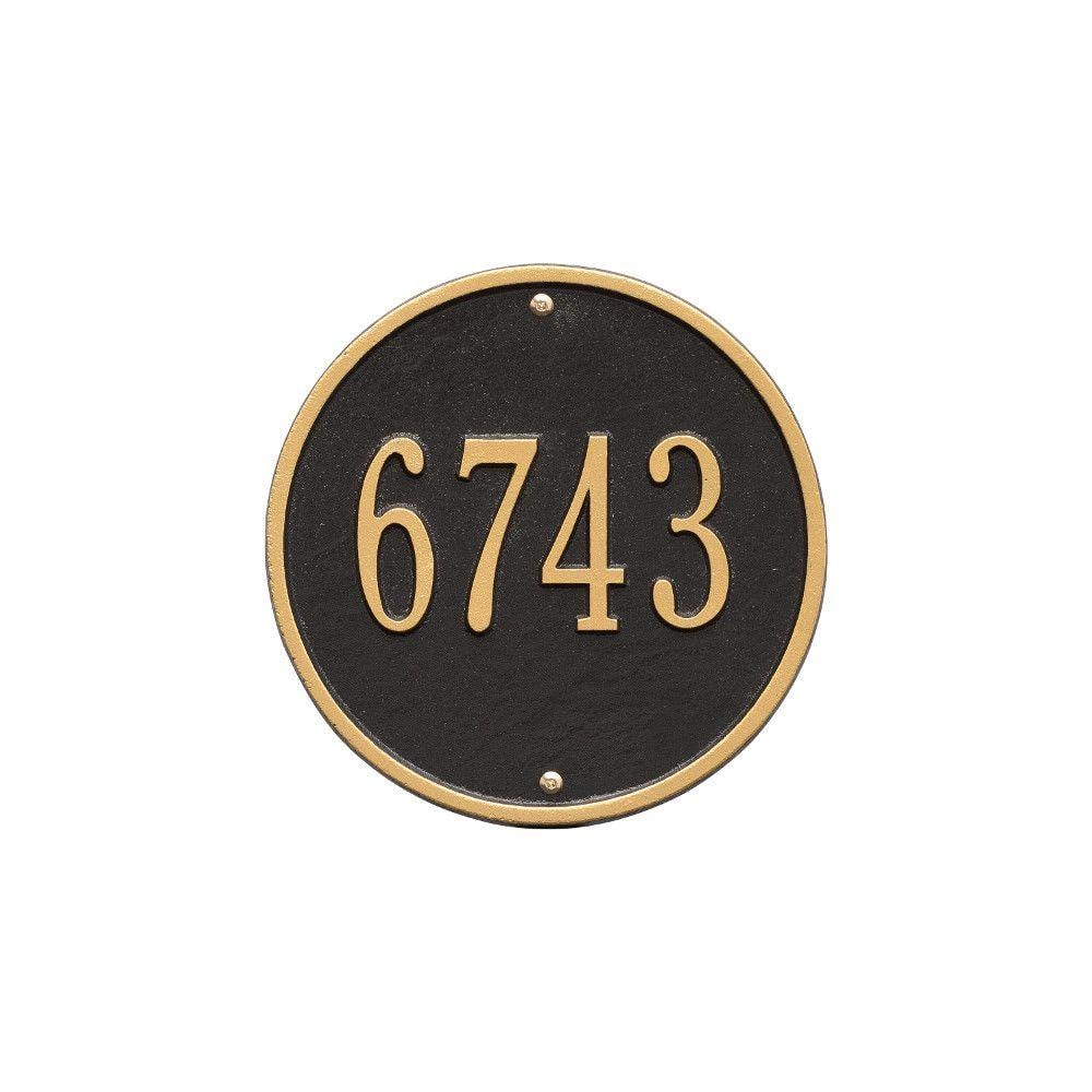 Round Standard Black/Gold Wall 1-Line Address Plaque price history on PriceWatchPro