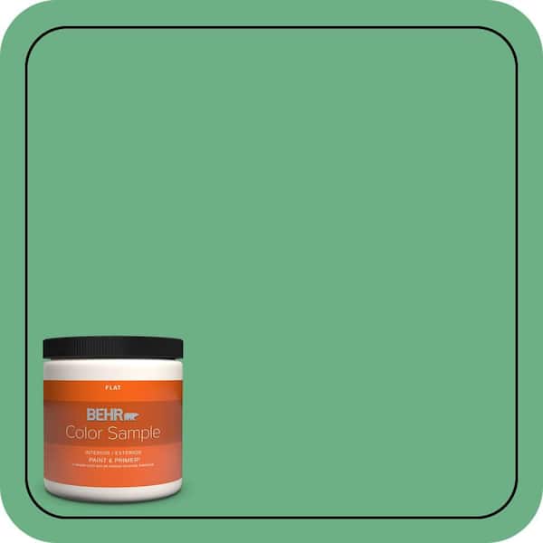 BEHR PREMIUM PLUS 8 oz. #P410-5 Lily Pads Flat Interior/Exterior Paint & Primer Color Sample