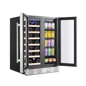 24 in. 4.3 cu. ft. 20-Bottle Wine and 78-Can Beverage Built-In/Freestanding Refrigerator