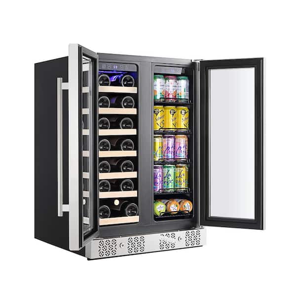 24 in. 4.3 cu. ft. 20-Bottle Wine and 78-Can Beverage Built-In/Freestanding Refrigerator