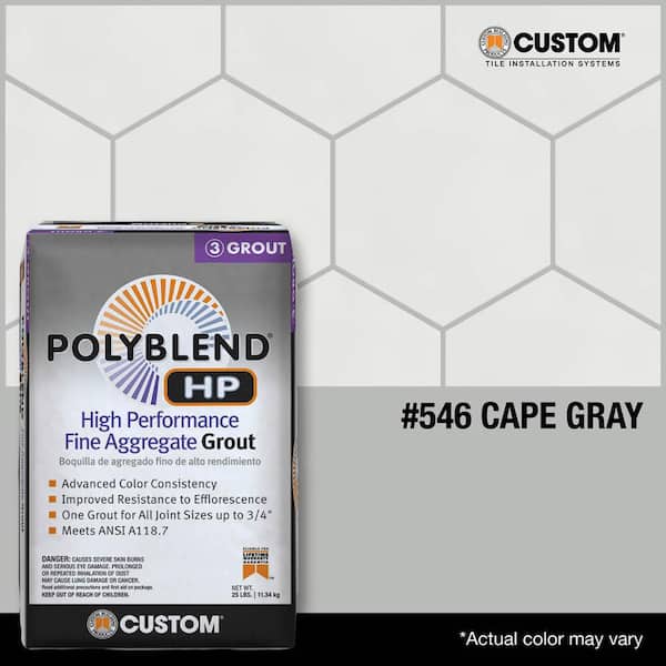 Custom Building Products Polyblend HP #546 Cape Gray 25 lbs. High
