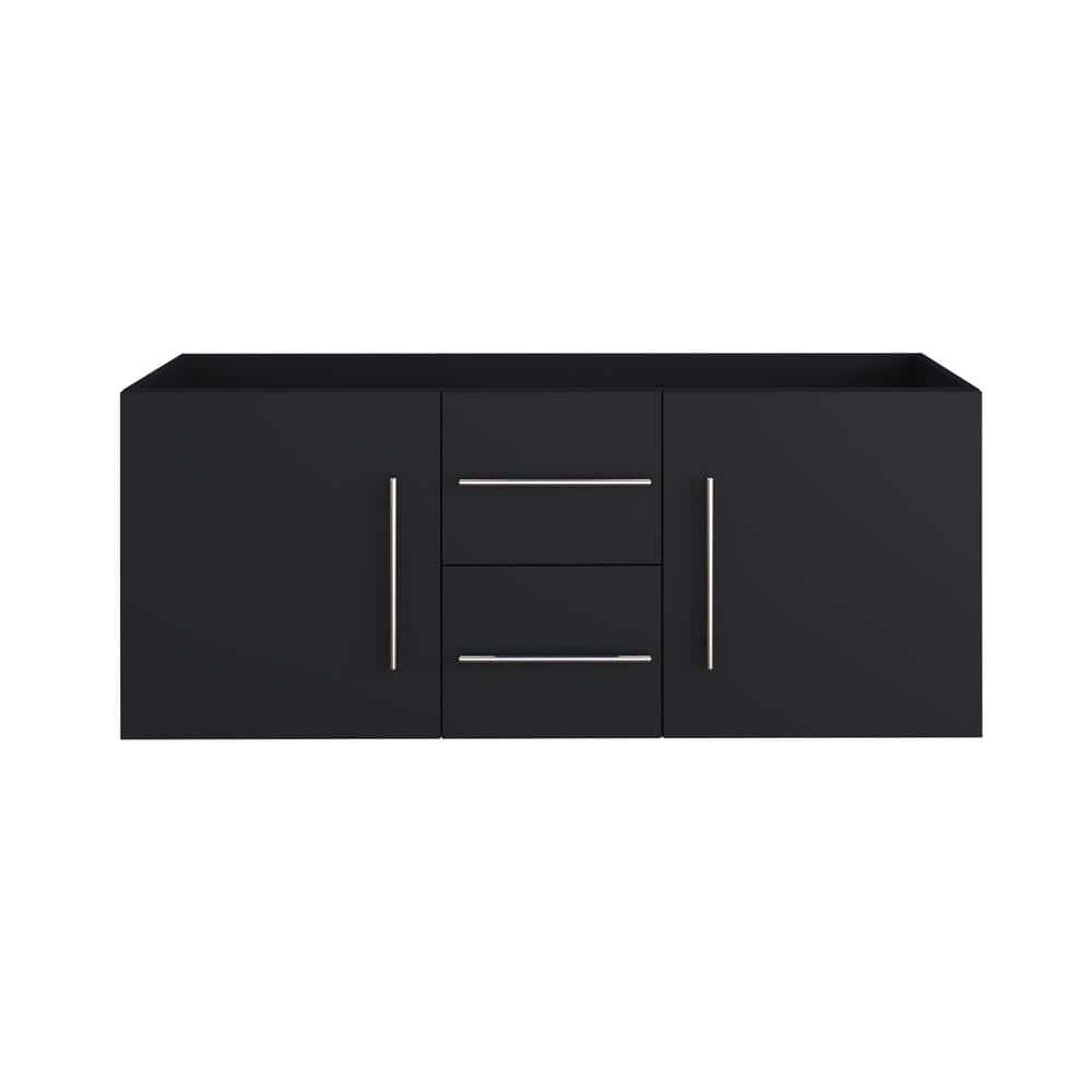 Napa 72 in. W x 20 in. D x 20.58 in. H Double Sink Bath Vanity without top Wall Mounted in Matte Black price history on PriceWatchPro