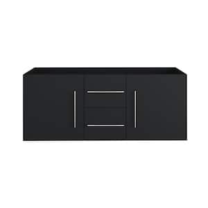 Napa 72 in. W x 20 in. D x 20.58 in. H Double Sink Bath Vanity without top Wall Mounted in Matte Black