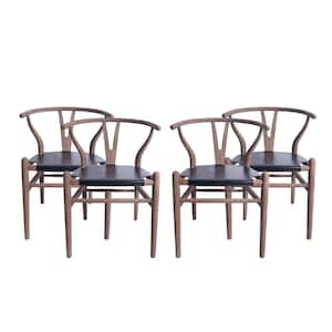 Hounker Black and Antique Ash Wood Dining Chair (Set of 4)