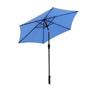 Outdoor 7.5 ft. Steel Market Patio Umbrella in Blue