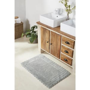 Lilly Crochet Collection 24 in. x 40 in. Gray 100% Cotton Rectangle Bath Rug