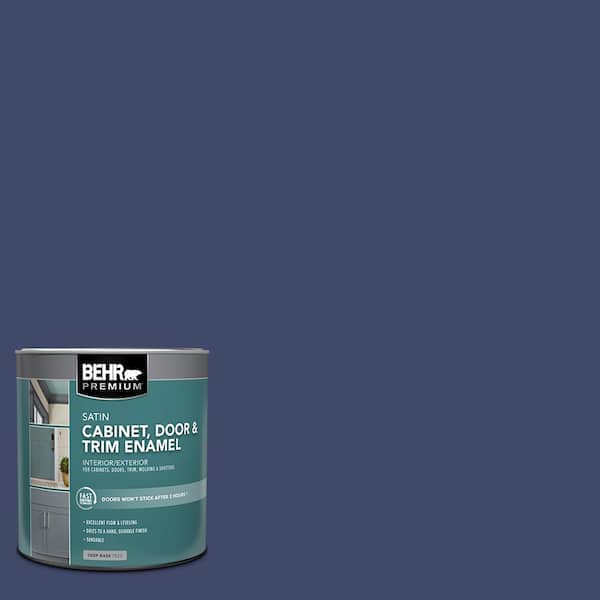 BEHR PREMIUM 1 qt. #PPU15-01 Nobility Blue Satin Enamel Interior/Exterior Cabinet, Door & Trim Paint