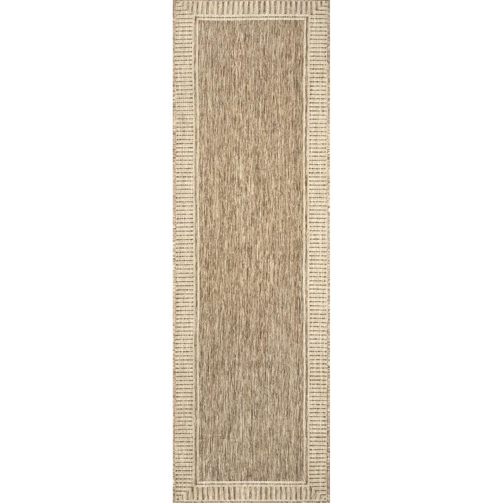 Asha Light Brown Synthetic Flat Woven Indoor/Outdoor Runner Rug