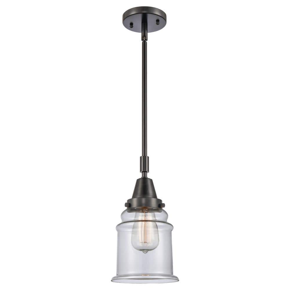 Canton 100-Watt 1-Light Matte Black Standard Mini Pendant Light with Clear Glass Shade, No Bulbs Included price history on PriceWatchPro