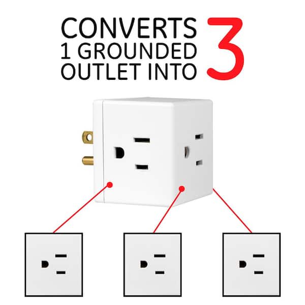 PowerCube-Cubic shaped 4 outlet plug with a switch-Original Remote