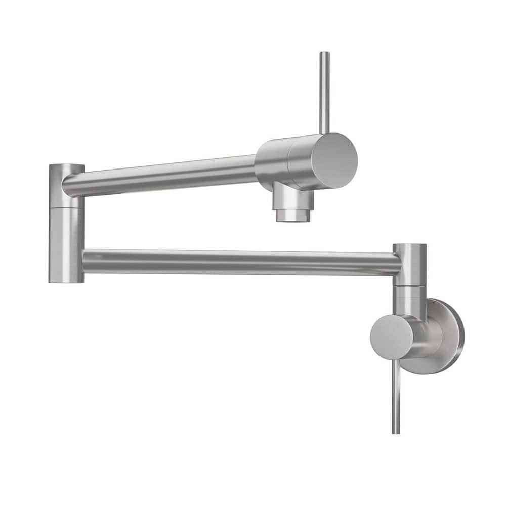 Wall Mounted Pot Filler Kitchen Sink Faucet Folding Stretchable with 2-Handles in Brushed Nickel price history on PriceWatchPro