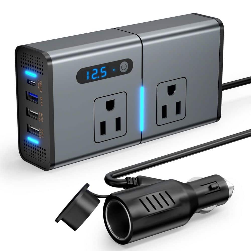 200-Watt Car Power Inverter w/ 4 USB Ports and AC Outlets, DC 12-Volt to 110-Volt Converter for Laptops, Phones, Tablets price history on PriceWatchPro