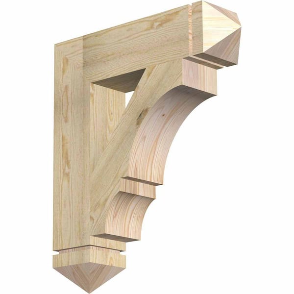 Ekena Millwork 6 in. x 30 in. x 26 in. Douglas Fir Balboa Arts and Crafts Rough Sawn Bracket
