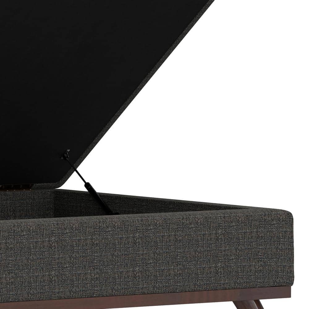 Owen Mid Century Ebony Square Storage Ottoman