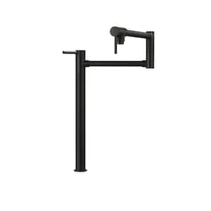 Deck Mount Pot Filler Faucet with 2-Handle in Black