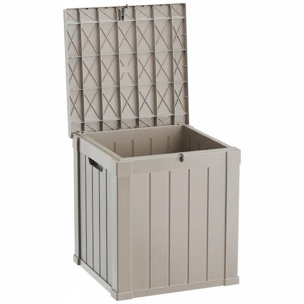 51 Gallon Brown Waterproof Resin Deck Box for Patio Cushions, Gardening Tools, Accessories