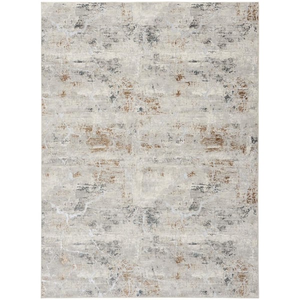 Glam Grey Multicolor 9 ft. x 12 ft. Abstract Contemporary Area Rug