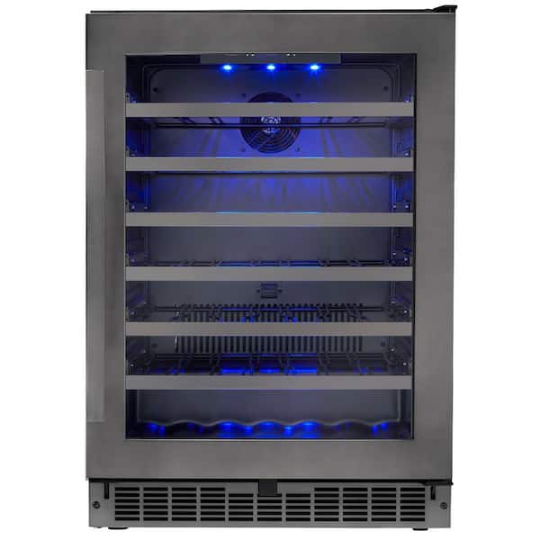 Silhouette 48-Bottle Built-in Wine Cooler in Black Stainless